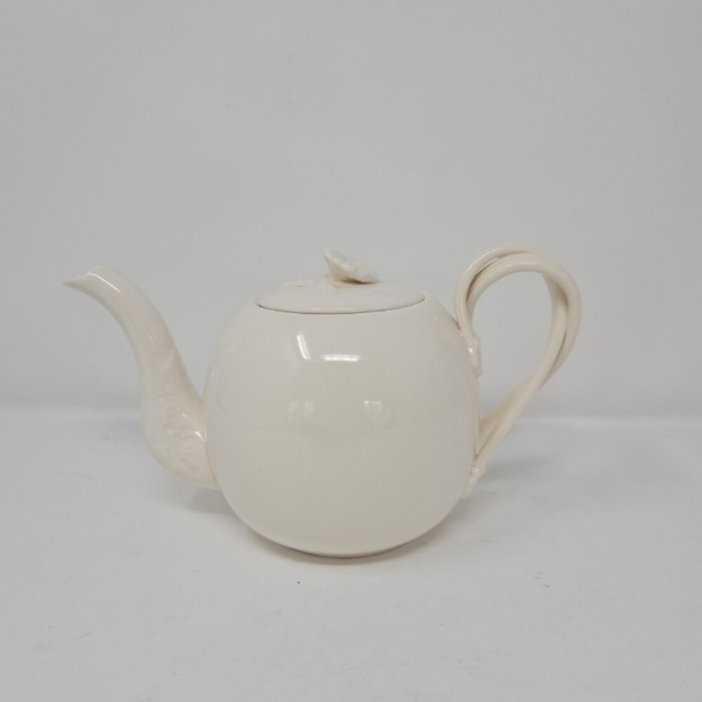 Vintage Hartley Greens & Co Leeds Pottery Creamware Teapot English Staffordshire